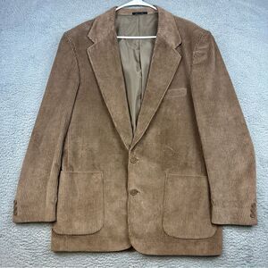 Members Only Blazer Mens 42L Corduroy Beige 2 Button Sports Coat Business Casual